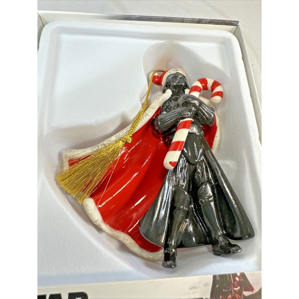 Lenox Star Wars Darth Vader Santa Hat Candy Cane Christmas Ornament Porcelain - Picture 7 of 8